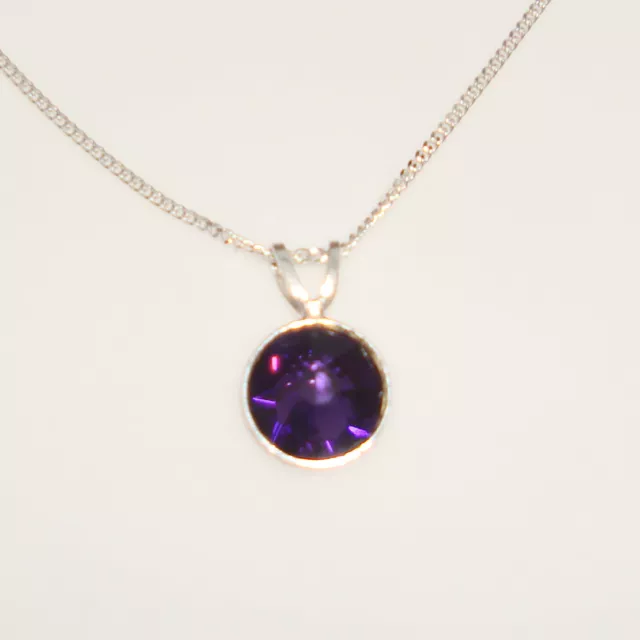 Sterling 925 Silver Pendant Made With Swarovski Crystal Birthstone Necklace