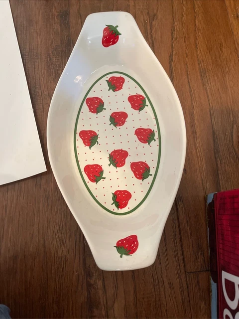 Vintage Oval baking dish Rosenthal Netter Strawberry pattern