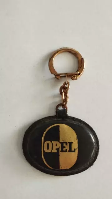 Rare Porte-clés Cuir Automobile OPEL Garage LAFAYETTE MOTORS Keychain vintage 60