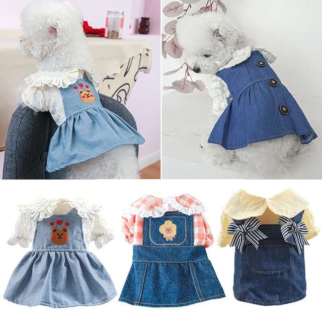 Haustier-Jeansrock Hunde-Jeanskleid Haustierkleidung Katzen- ∑