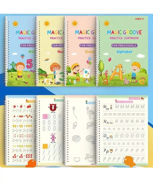 Magic Calligraphy Can Be Reused Handwriting Copybook Groove Set For Kid  Writing
