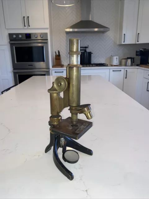 E Leitz Wetzlar Antique Brass Microscope