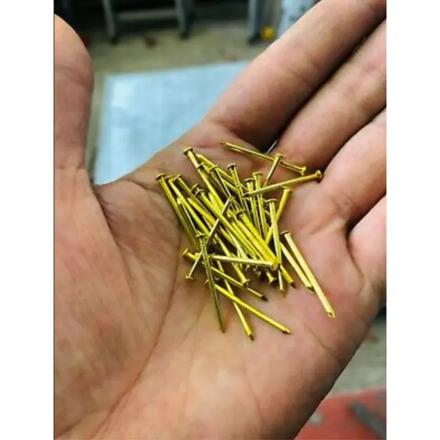 Solid Brass Panel pins Escutcheon pins Tiny brass tacks Nails 25mm