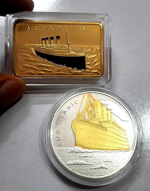 The Commemorative Coin Company RMS Titanic 24ct Gold Commemorative White Star Line Ocean Liner Olympic Class Sinking 1912