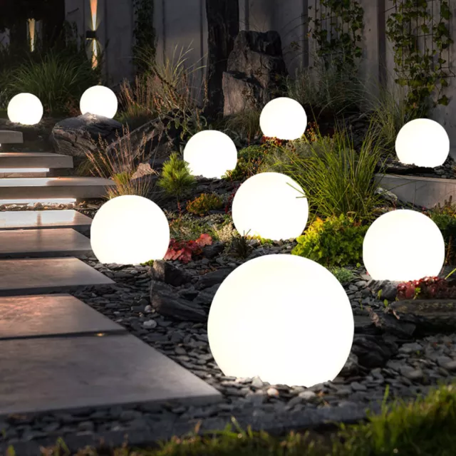 Außenlampe Solarkugel Gartenlampe LED Erdspieß Kugelleuchte Terrassenlampe 9x