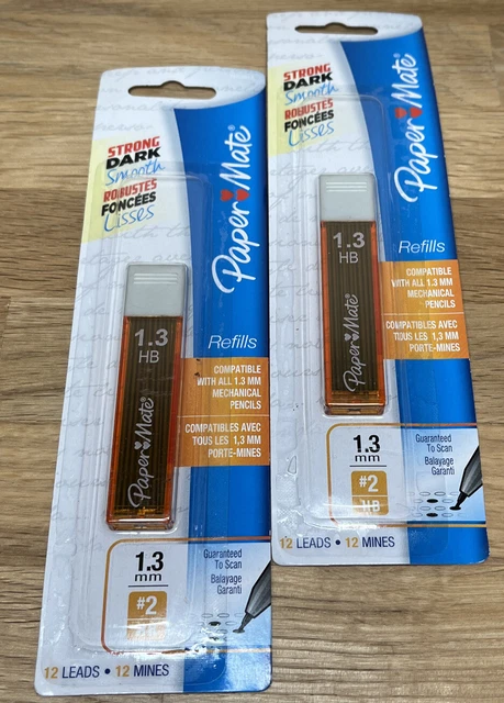 Paper Mate Mechanical Pencil Refill Leads - 1.3mm HB Lead - 2 Tubes of 12 leads