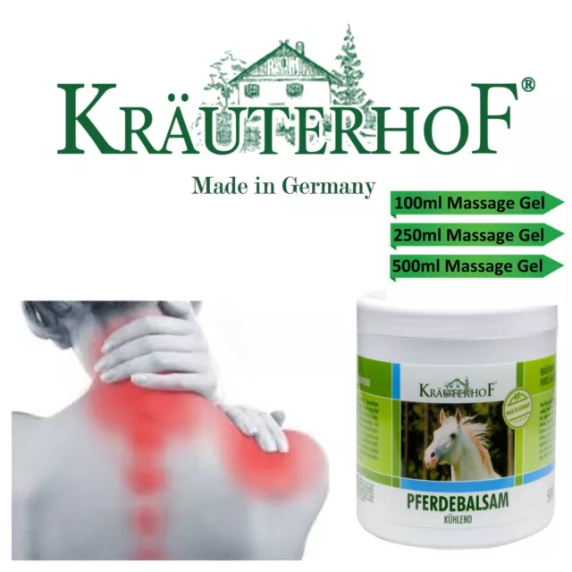 Krauterhof Massage Gel Arnica Horse Chestnut Muscle Pain Relief Cooling Effect