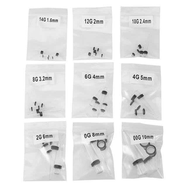36pcs Acrilico Alla Moda Allungatore Ear Taper Expander O Ring Stretching Ki DB3