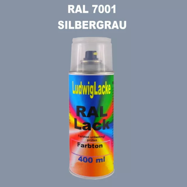 Silbergrau Seidenmatt RAL 7001 Spraydose 400ml  Buntlack Decolack Sprühdose