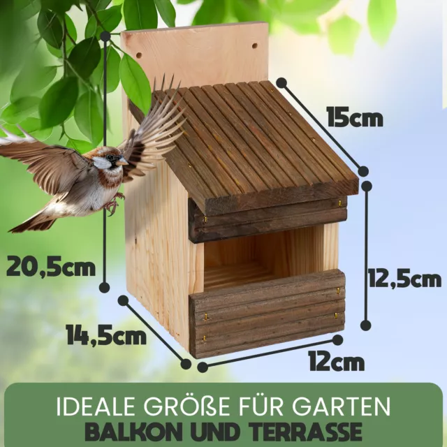 2x Holz Halbhöhlen Nistkasten Vogelhaus Vögel Nisthaus wetterfest Vogelnisthöhle 2