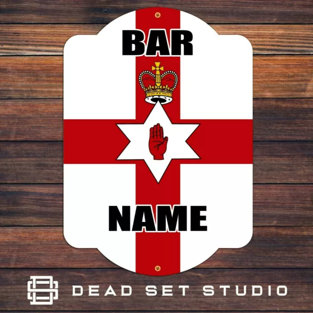 Personalised Northern Ireland Bar Sign Man Den Pub Beer A4 A3 Metal Wall Art