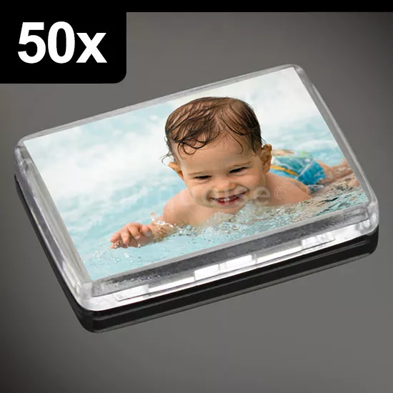50x Premium Quality Clear Acrylic Blank Photo Fridge Magnets 50 x 35 mm
