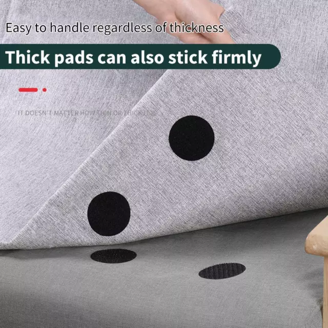 T0# 5pcs Fastener Adhesive Tape for Bed Sheet Sofa Carpet Anti Slip Pad (Black)