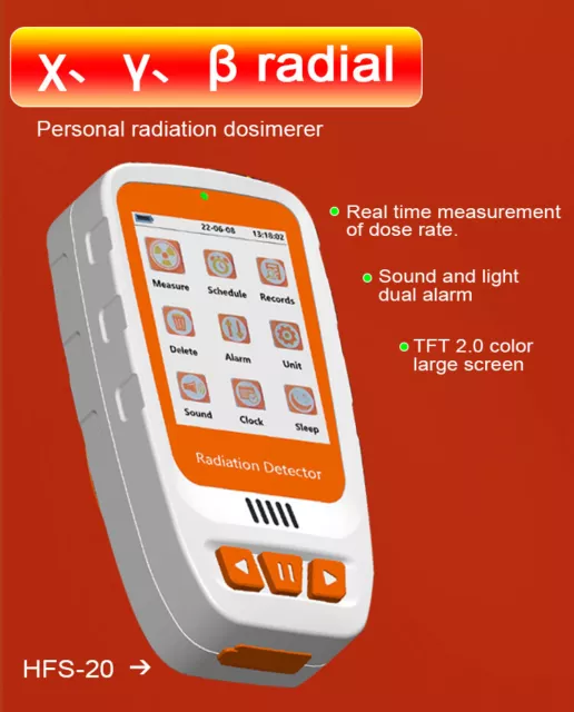 Geiger-Muller Nuclear Radiation Detector Radiation Detection X β γ test 750mAh