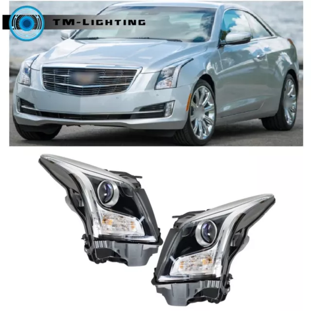 Right Side&Left Side Headlight Assembly Headlamp For Cadillac ATS 2013-2018
