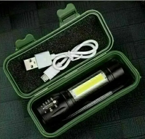 Superhelle Taschenlampe LED USB wiederaufladbare Taktisches Fackel Batterie