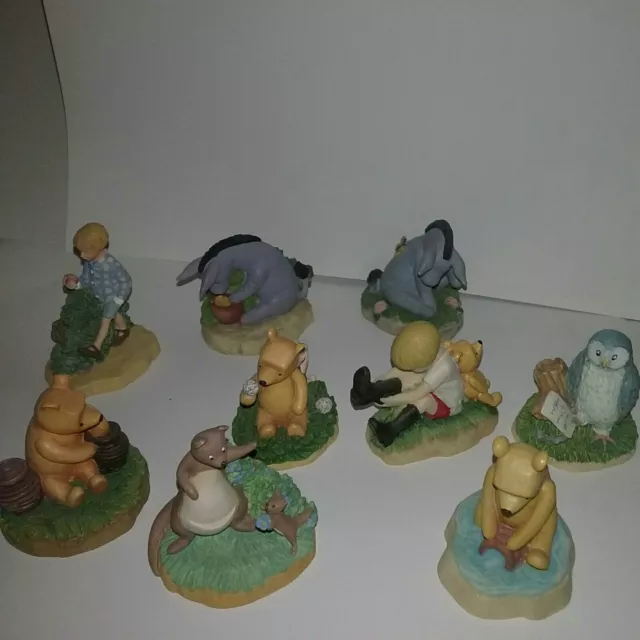 Lot of 9 Lenox Resin Winnie The Pooh Thimble Figures Owl Piglet Eeyore   READ