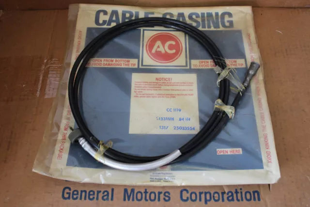 NOS AC Delco CC1119 GM 25033554 Compteur de Vitesse Câble Et Boîtier 1981-84
