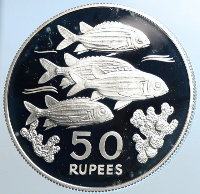 1978 SEYCHELLES UK Conservation SQUIRREL FISH Proof Silver 50 Rupee Coin i108492