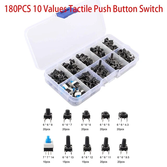 Accessoires ensemble interrupteur bouton petit mini 180 pièces/ensemble 4,3-14
