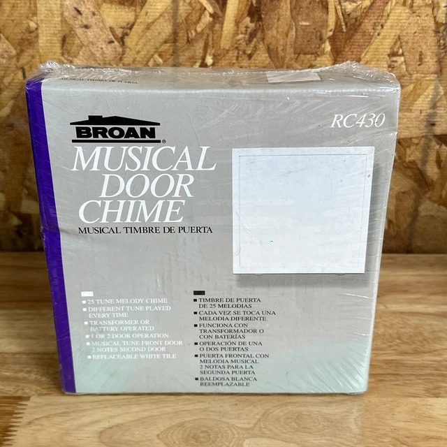 NEW BROAN DOOR CHIME 25 Tune Melody Musical RC430 1 Door Or 2 Doors White SEALED NEW BROAN DOOR CHIME 25 Tune Melody Musical RC430 1 Door Or 2 Doors White SEALED