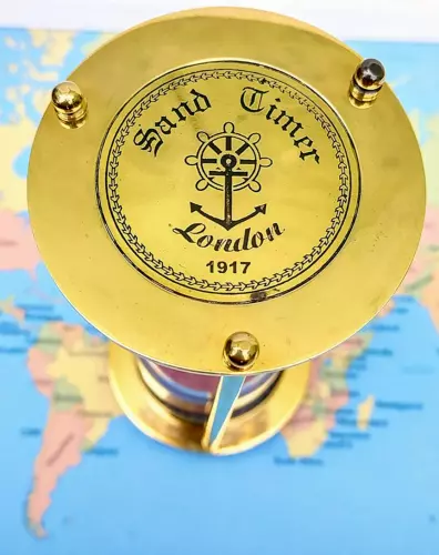 Sand Timer Hourglass Brass Nautical Maritime Hour Glass Vintage Sand Clock Gift 3