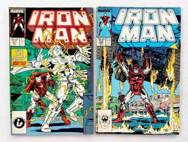 Iron Man #221 y #222 - Iron Man vs The Ghost Bob Layton Lote 1987 de cómics de Marvel