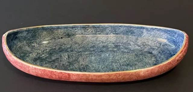 VTG RARE Royal Winton Grimwades  Rouge and Blue Mottle 11" canoe style dish.