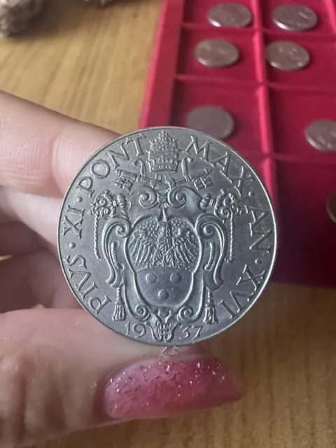 Moneta Citta' Del Vaticano Pio Xi 2 Lire 1937 Sq