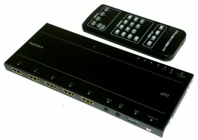 Blackbird 4K 4x1 HDMI 2.0 Switch, Ultra Slim, HDR, HDCP 2.2, EDID, 4K@60Hz 21614