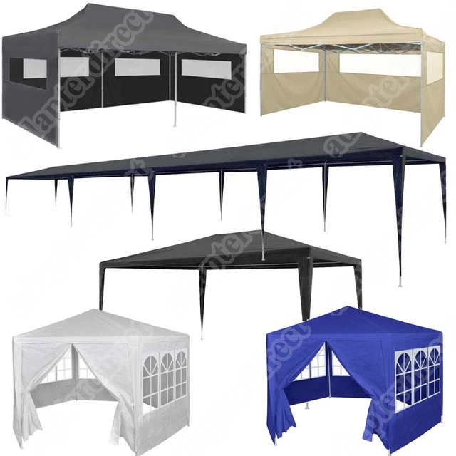 Pavillon Wasserdicht 3x3-3x12 M Faltbar Zelt Gartenpavillon mit Seitenteilen PVC