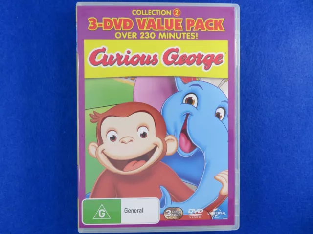 Curious George 1,2 & 3 Movie Pack - DVD -  Region 4 - Fast Postage !!