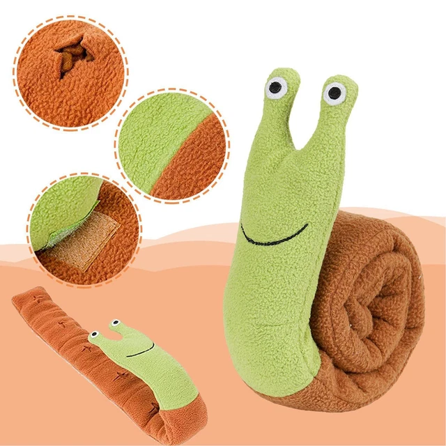 Pet Puppy Dogs Sniff Stuffed Snail Teeth Hiding Food Sound Interactive Toy 3