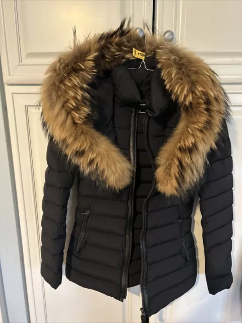 Mackage Genuine Fur Collar Adali Quilted Down Jacket size xs/tp