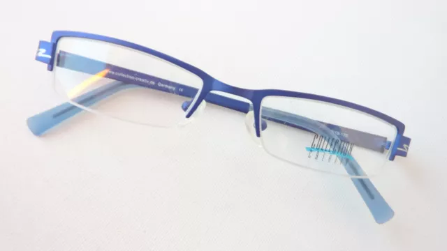 Blaue Brille Brillengestell schmale gerade Glasform Lesebrille preiswert Gr/S