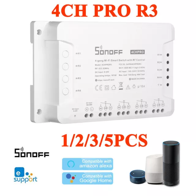 SONOFF 4CH R3/PRO R3 RF 433MHz 4 Gang WiFI Switch Smart Home 1/2/3/5PCS AU+ 3