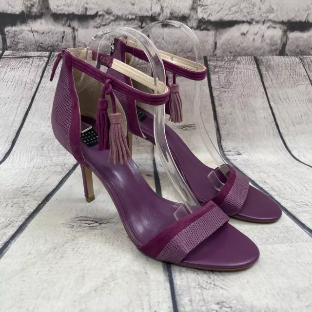 WHITE HOUSE BLACK Market Shoes Womens sz 8.5 Purple Leather Tassel Tie ...