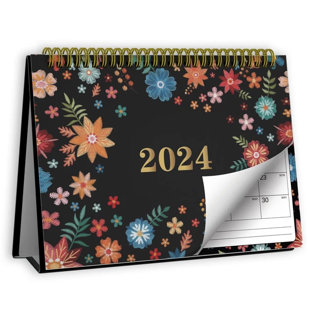 SMALL DESK CALENDAR 2024, Monthly Desktop Calendar, DEC. 2023 JAN
