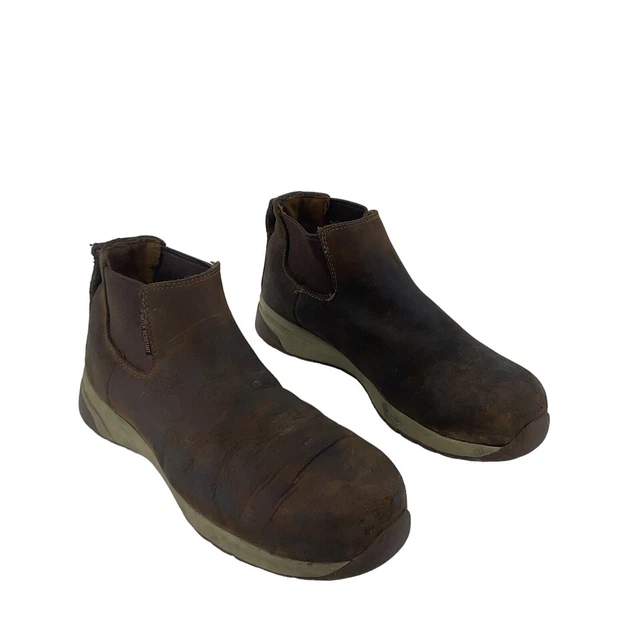 CARHARTT WORKWEAR CHELSEA Boots Men's Size 10W Brown Leather Preowned £