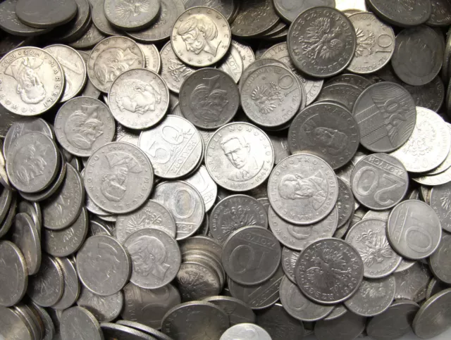 Konvolut - Polen Kiloware - Münzen PRL 1973-1990 nur CuNi - 1 KILOGRAMM 1 Kg LOT