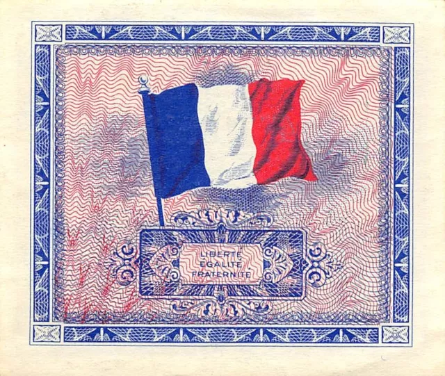 France  5  Francs   Series of 1944  WW II Issue  Circulated Banknote WX