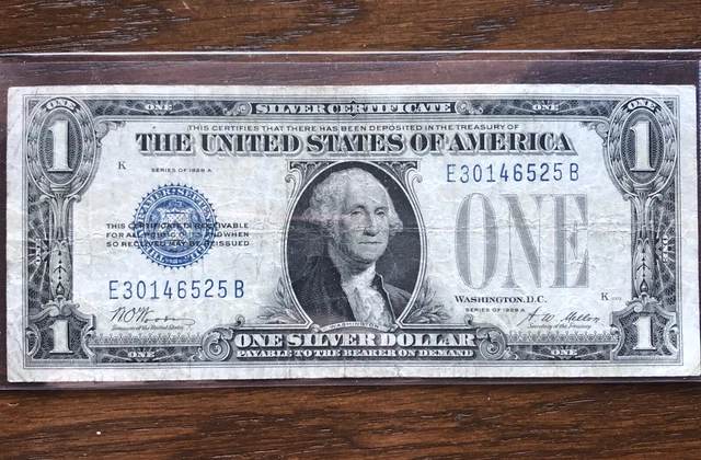 1928 $1 Blue Seal “FUNNY BACK" SILVER Certificate! Series A