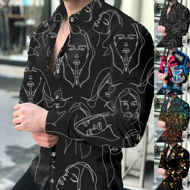 Stand Out at Your Next Party 3D Printed Baroque Men's Shirt with Long Sleeves