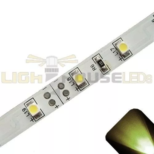 Warm/Soft White - PLCC2/3528 12V LED Strip - Adhesive Backing - 5m Roll / Reel