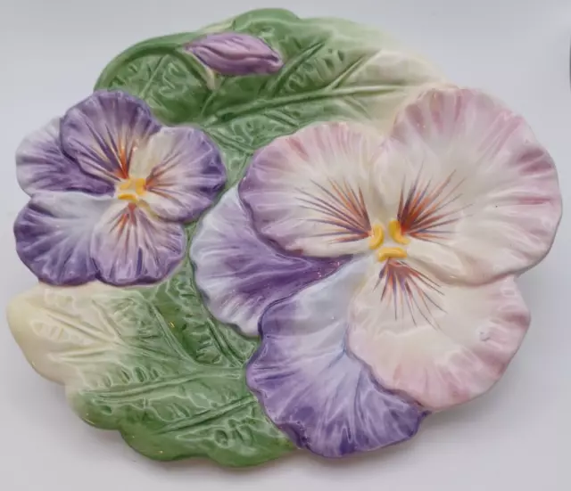 Fitz & Floyd Classics Halcyon Pansey Springtime Floral Trinket Dish Candy Purple