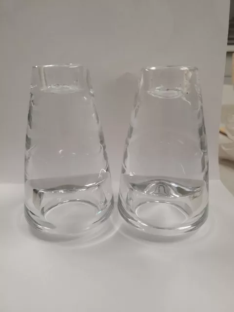 Double Sided Clear Glass Pillar Votive Candle Holders Heavy Decorative Holidays