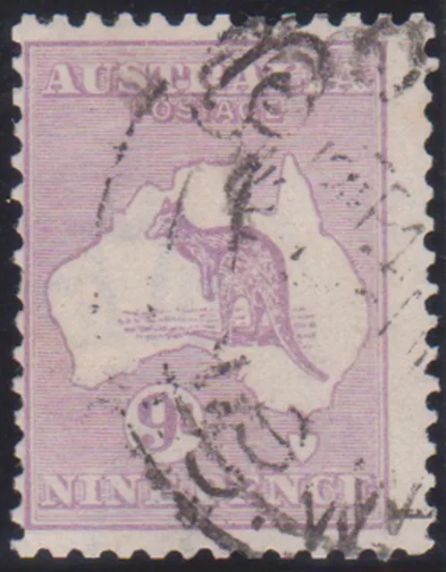 (F237-107) 1919 Australia 9d violet Kangaroo Die II B 3rd W/M stamp (DG)