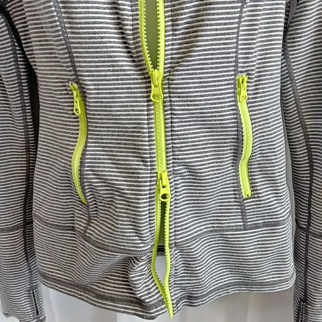Zella Womens Jacket Nordstrom Tahnee Striped Double Zip Hoodie Size XS 3