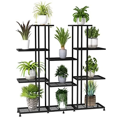 Metal Plant Stand, 9 Tiers Multifunctional Plant Stands for 9 tiers 17 pots