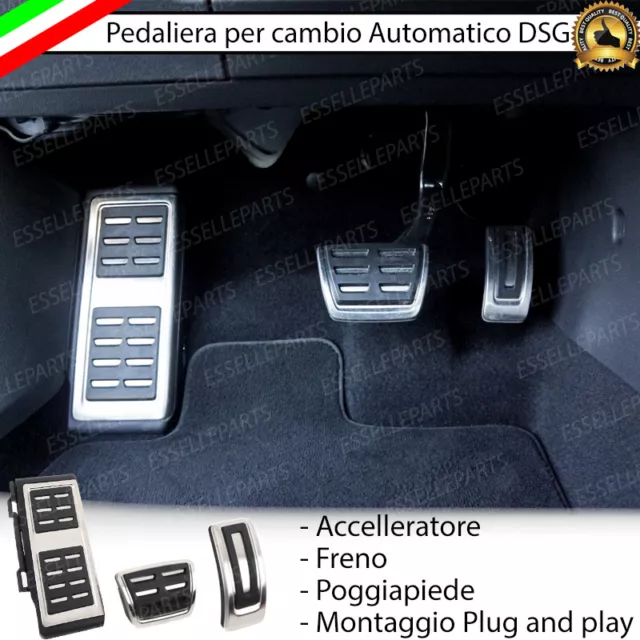 Kit Copripedali Copri Pedali Pedaliera Alluminio Cambio Automatico Dsg Vw T-Roc